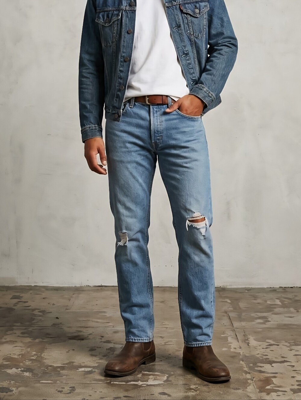 Levi’s 502 Taper Fit Blue Jeans Mens W34 L32 Cotton Blend Denim